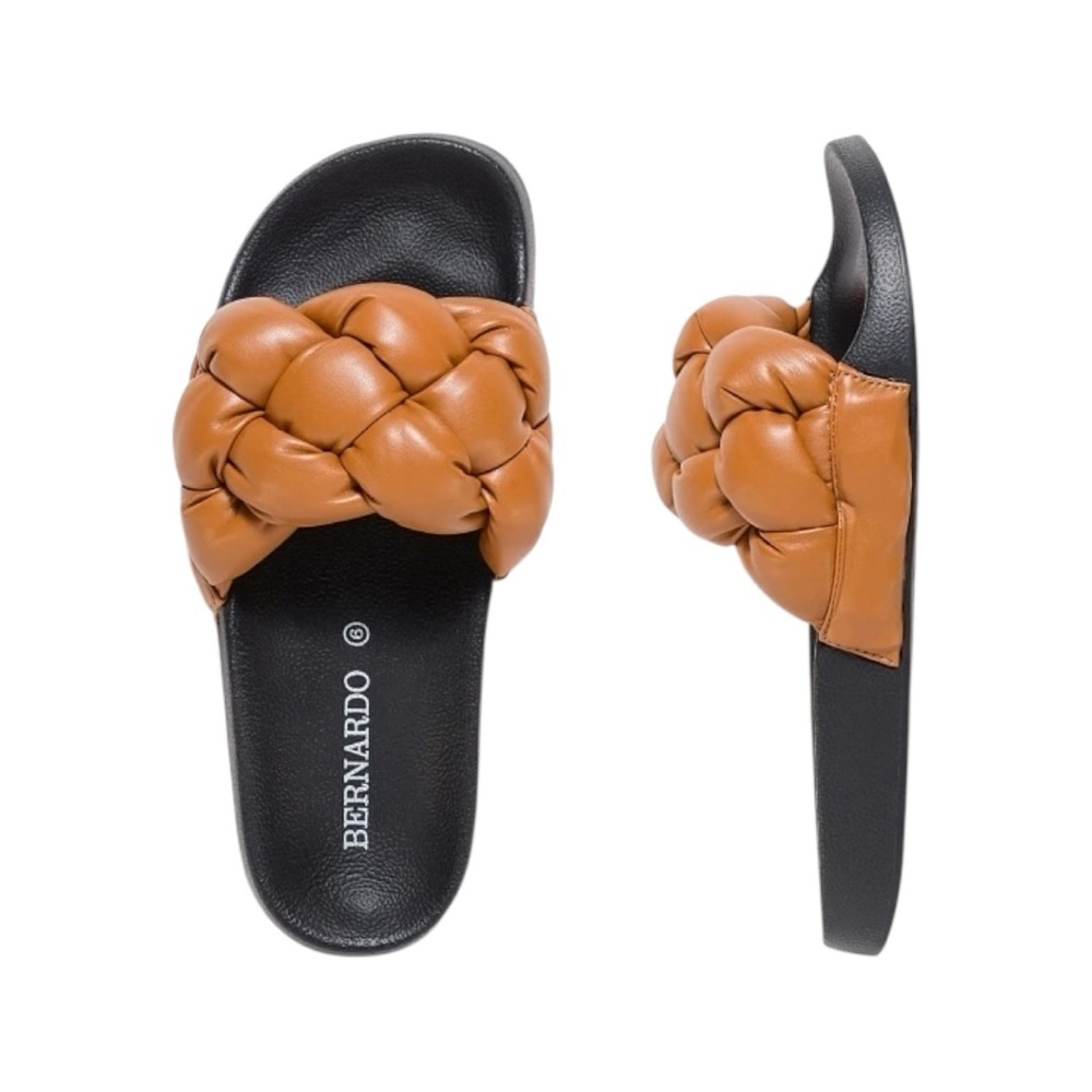 NWT Bernardo Rylee Slides – Brown | Size 9 | Made in Brazil